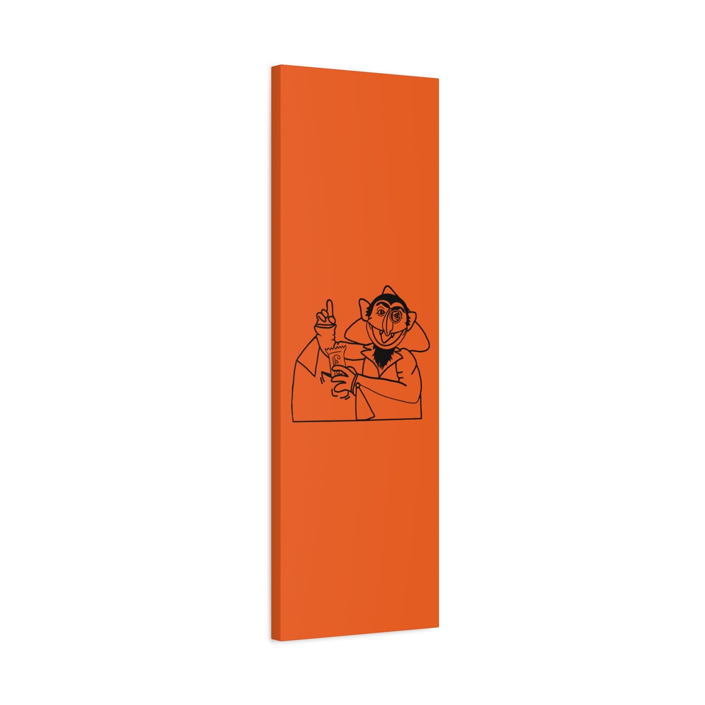 The Count Stealing Candy Outline Canvas Print Orange - Sesame Street The Count Parody Art Print