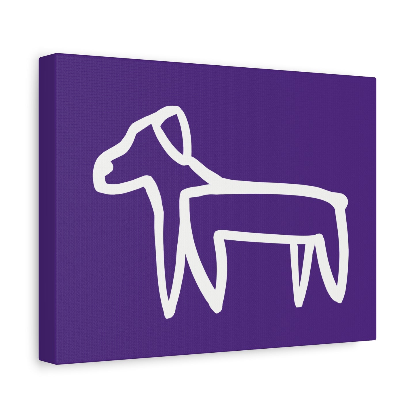 Dog Canvas Print on Purple (Transparent Style White Dog) - Dog Art Print