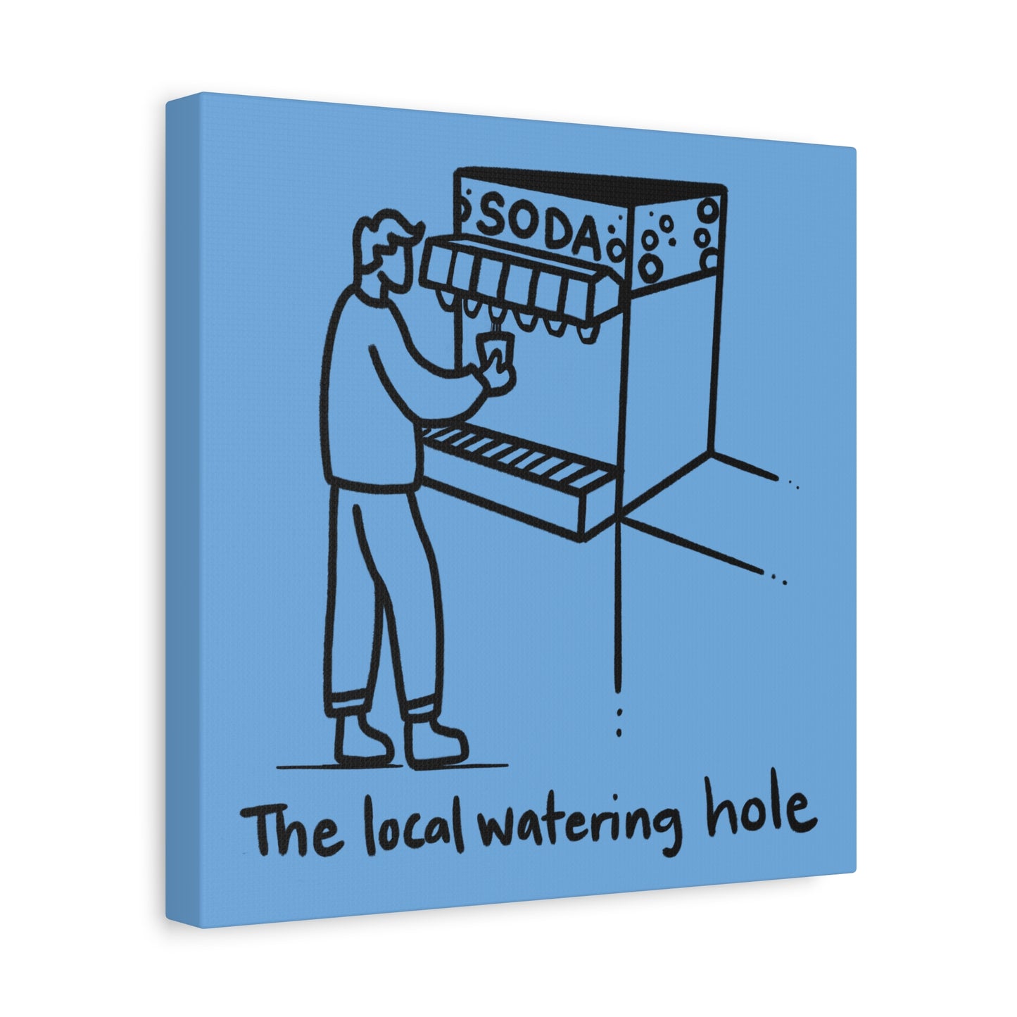 Local Watering Hole Canvas Print - Blue