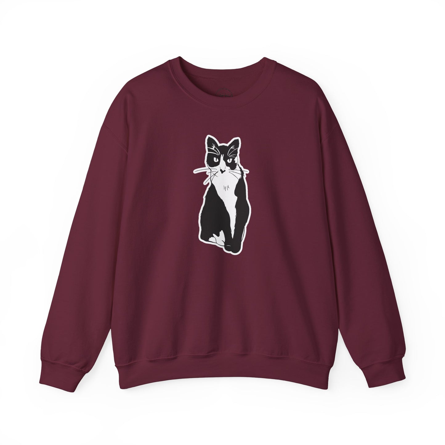 Cat Sweatshirt (Sticker Style Cat) - Cat Drawing Sweatshirt
