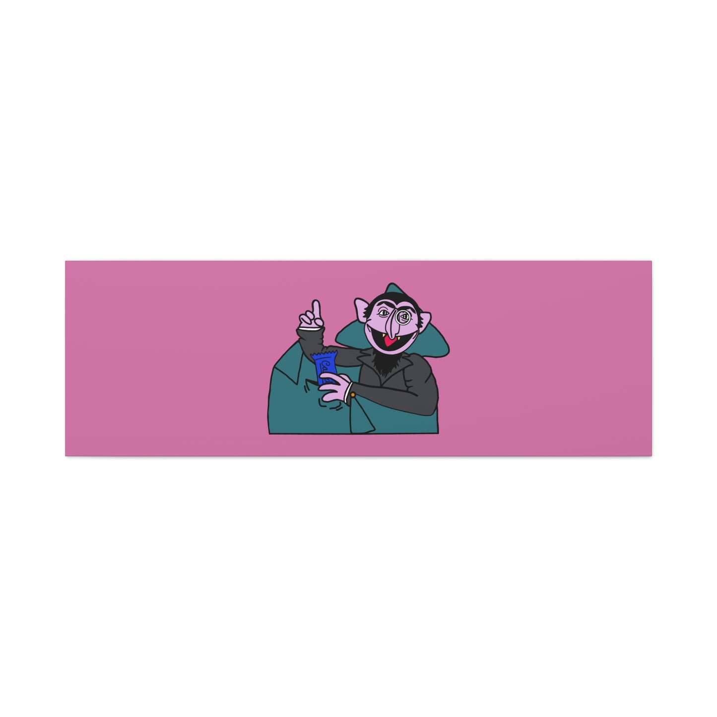 The Count Stealing Candy Canvas Print Light Pink - Sesame Street The Count Parody Art