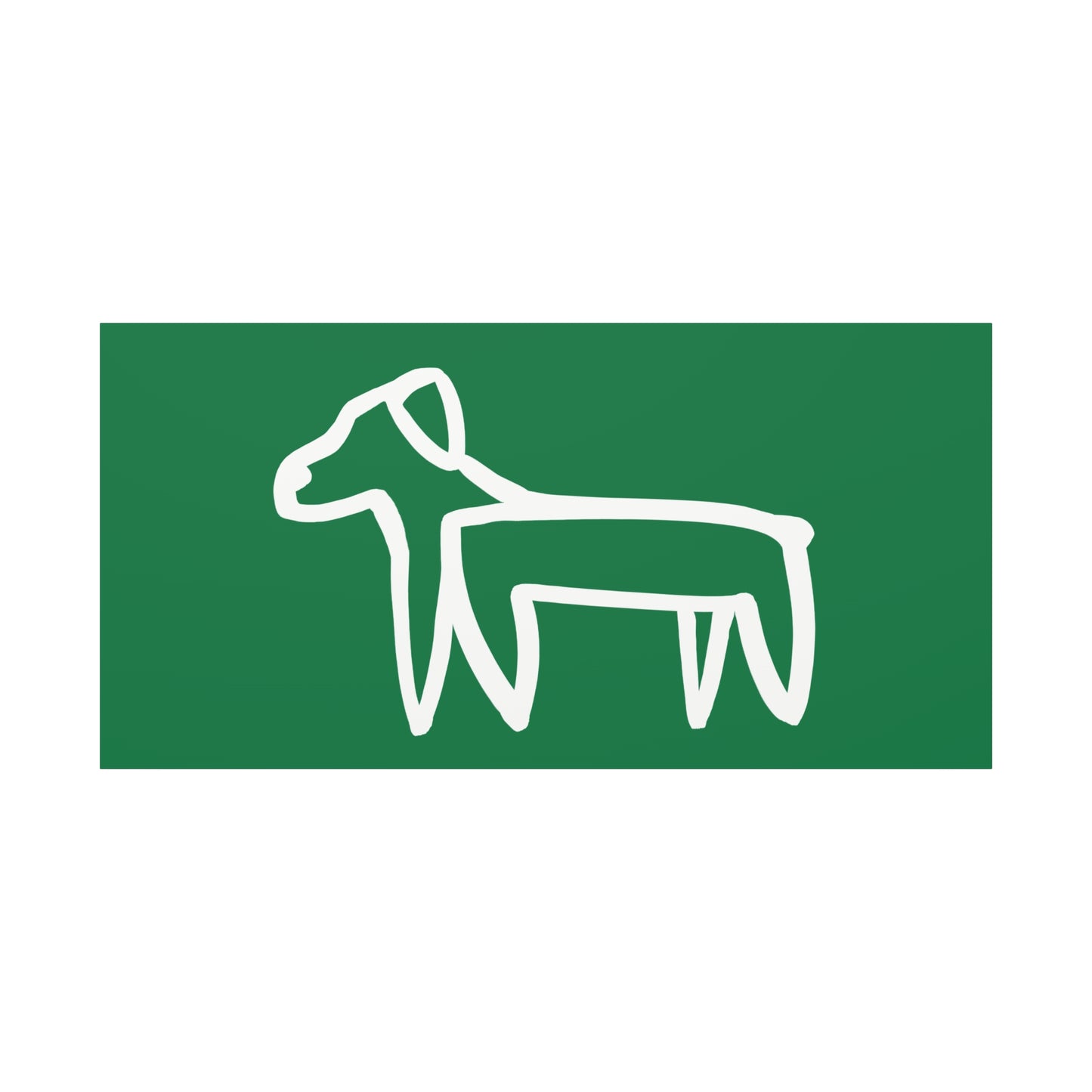 Dog Canvas Print on Green (Transparent Style White Dog) - Dog Art Print