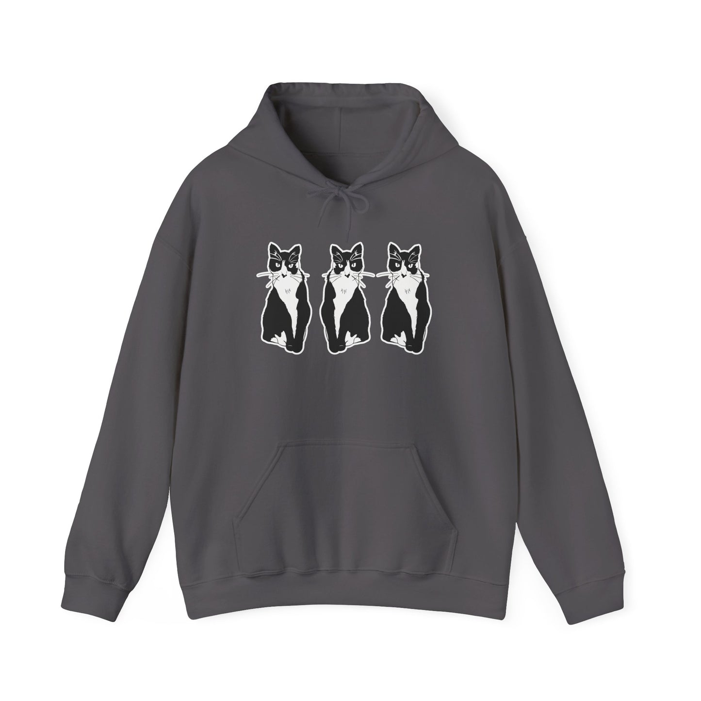 Cat x3 Hoodie (Sticker Style Cat) - Cat Hooded Sweatshirt