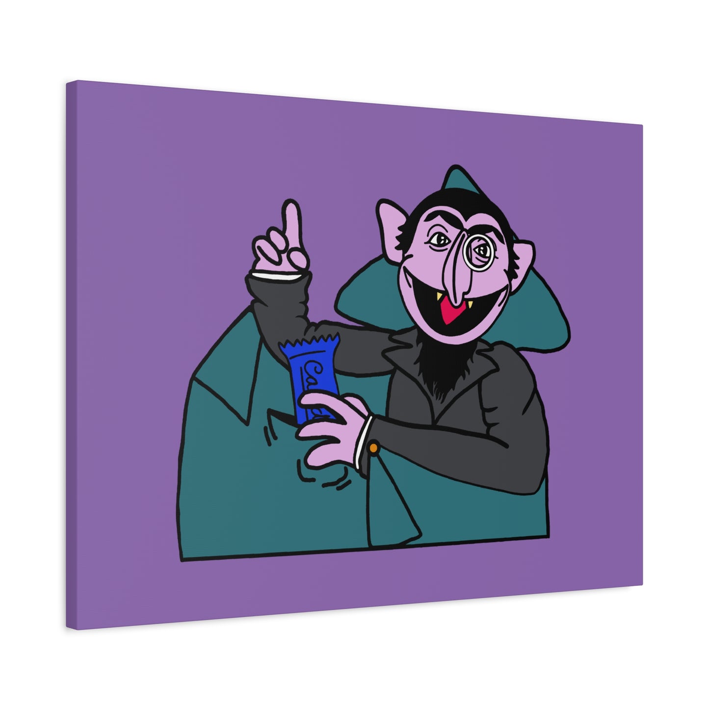 The Count Stealing Candy Canvas Print Light Purple - Sesame Street The Count Canvas Art