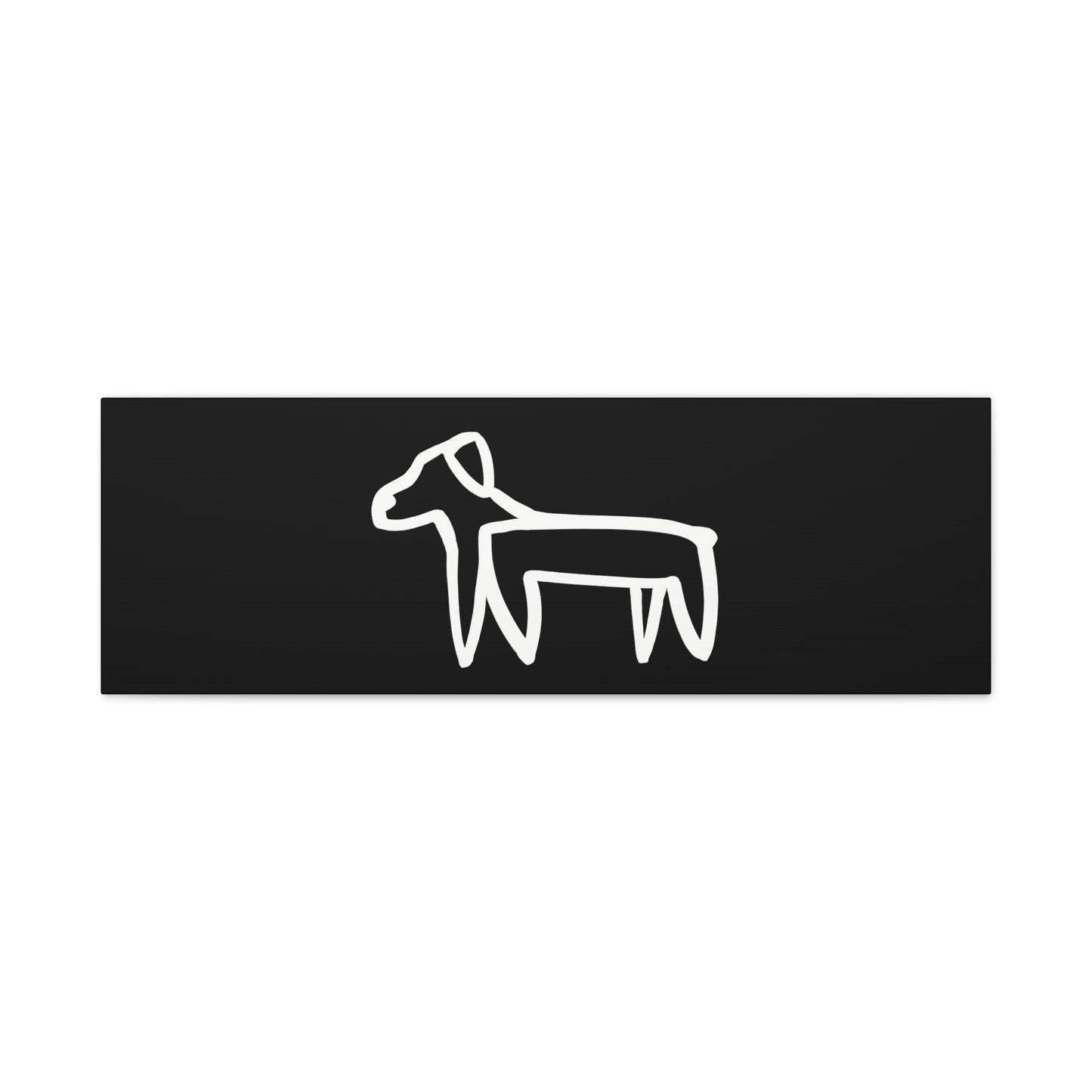 Dog Canvas Print on Black (Transparent Style White Dog) - Dog Art Print
