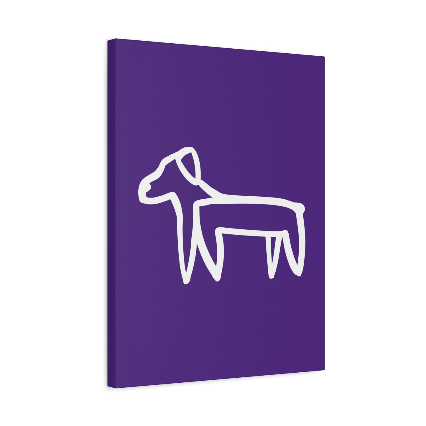 Dog Canvas Print on Purple (Transparent Style White Dog) - Dog Art Print