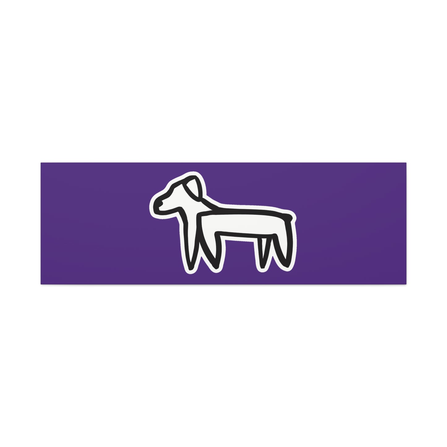 Dog Canvas Print on Purple (Sticker Style White Dog) - Dog Art Print