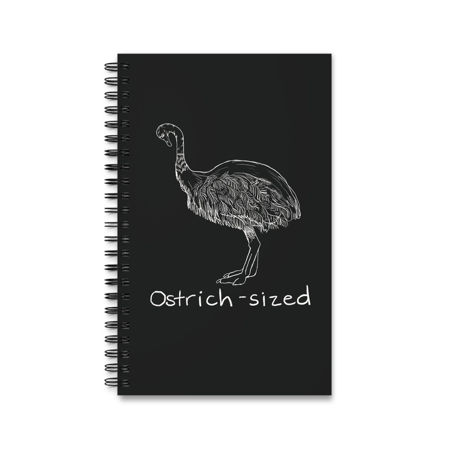 Ostrich-Sized Spiral Notebook in Black