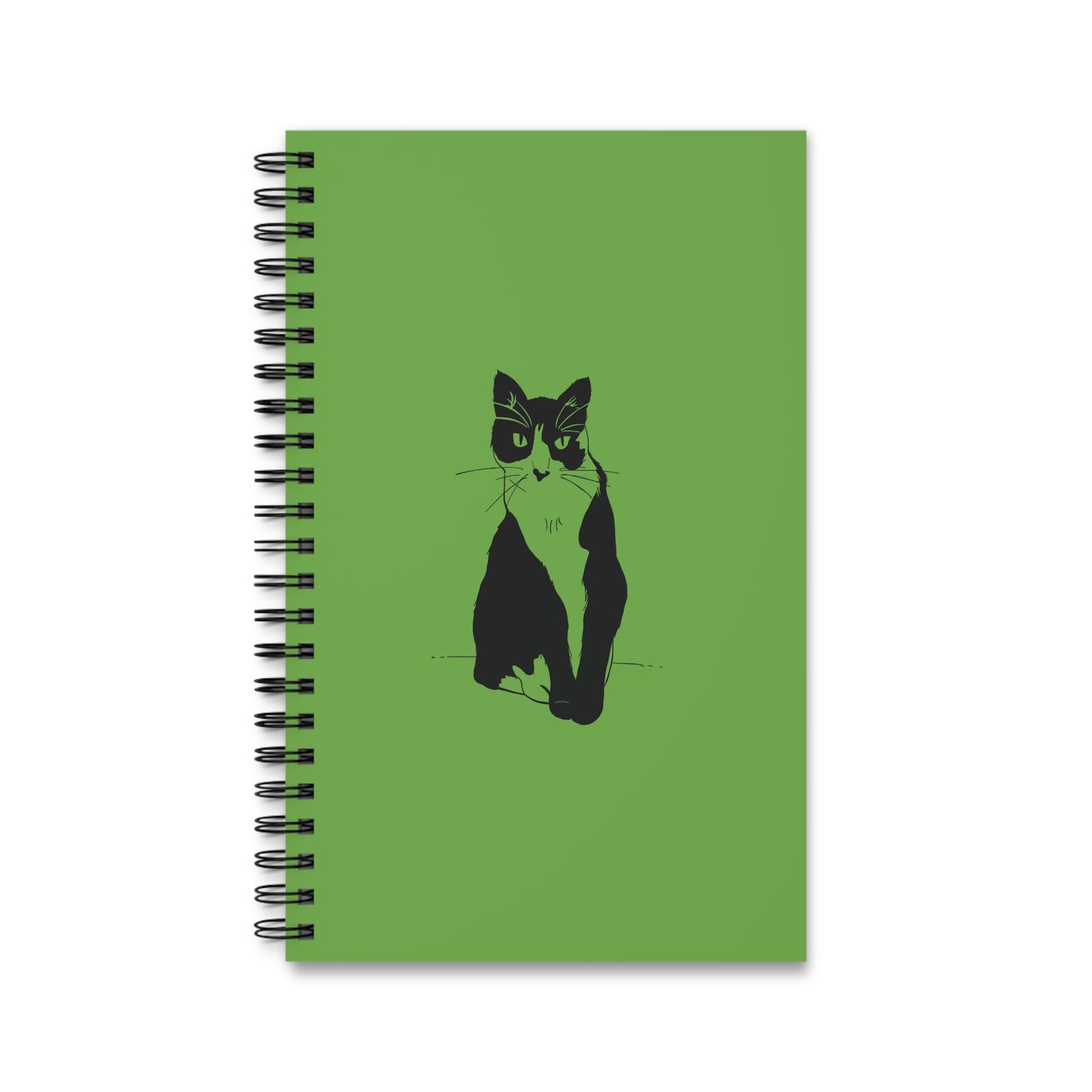 Cat Notebook in Light Green (Transparent Style Cat) - Cat Spiral Notebook