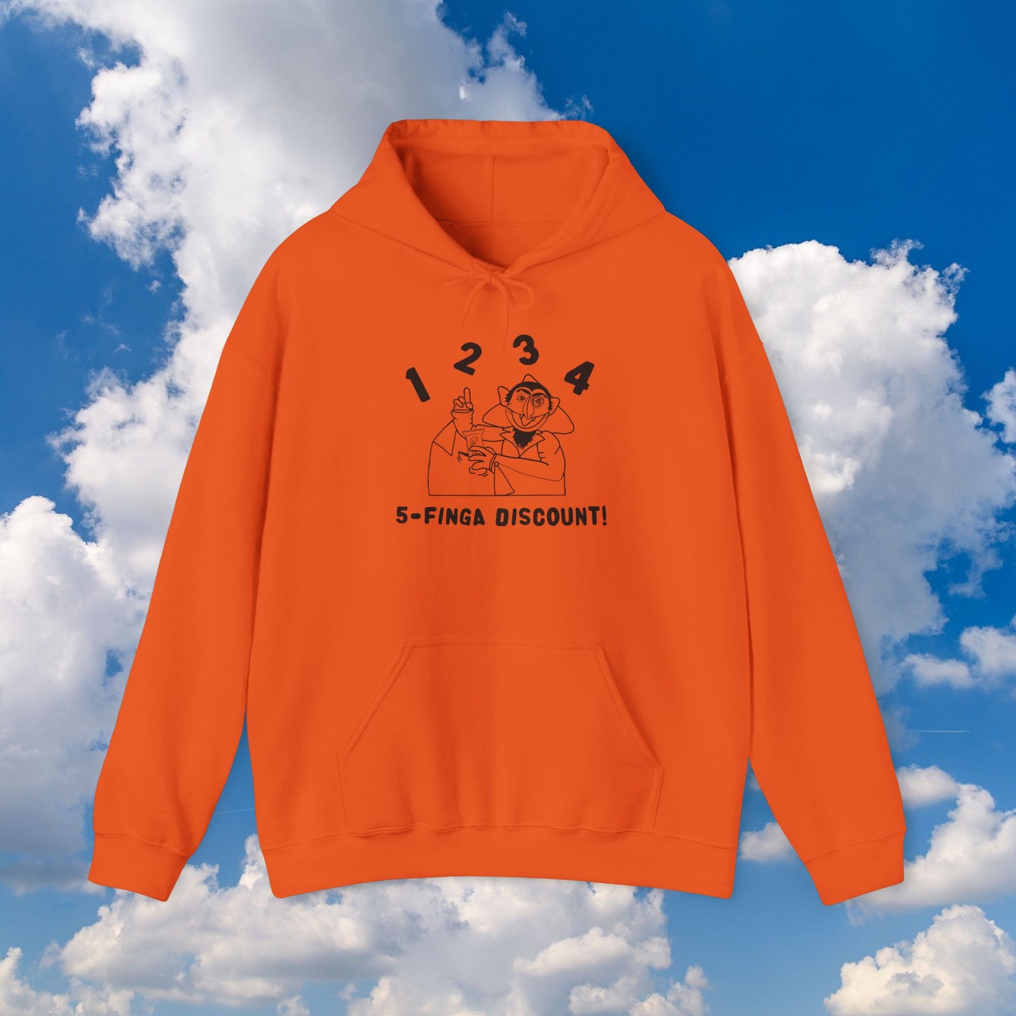 Five Finger Discount Outline Hoodie - Sesame Street The Count Parody Hooded Sweatshirt