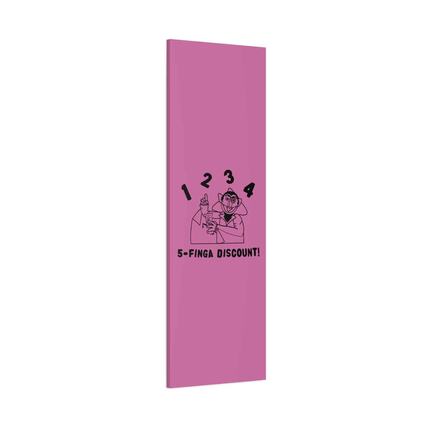 Five Finger Discount Outline Canvas Print Light Pink - Sesame Street The Count Parody Art Print