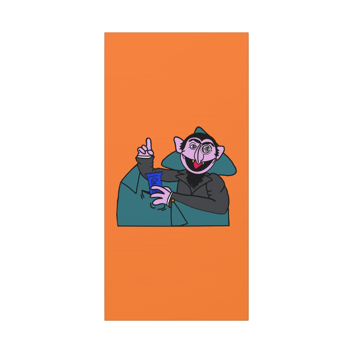 The Count Stealing Candy Canvas Print Orange - Sesame Street The Count Parody Art