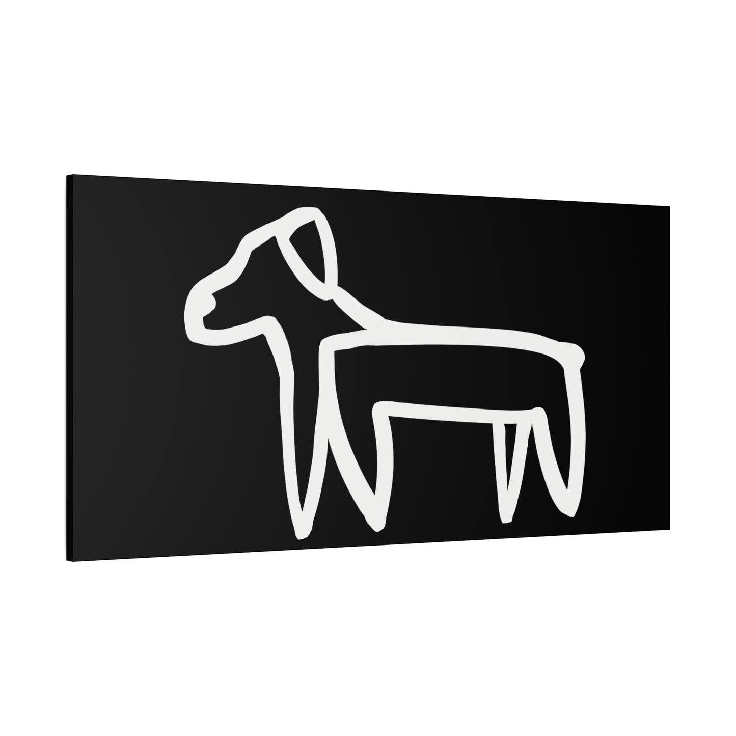 Dog Canvas Print on Black (Transparent Style White Dog) - Dog Art Print