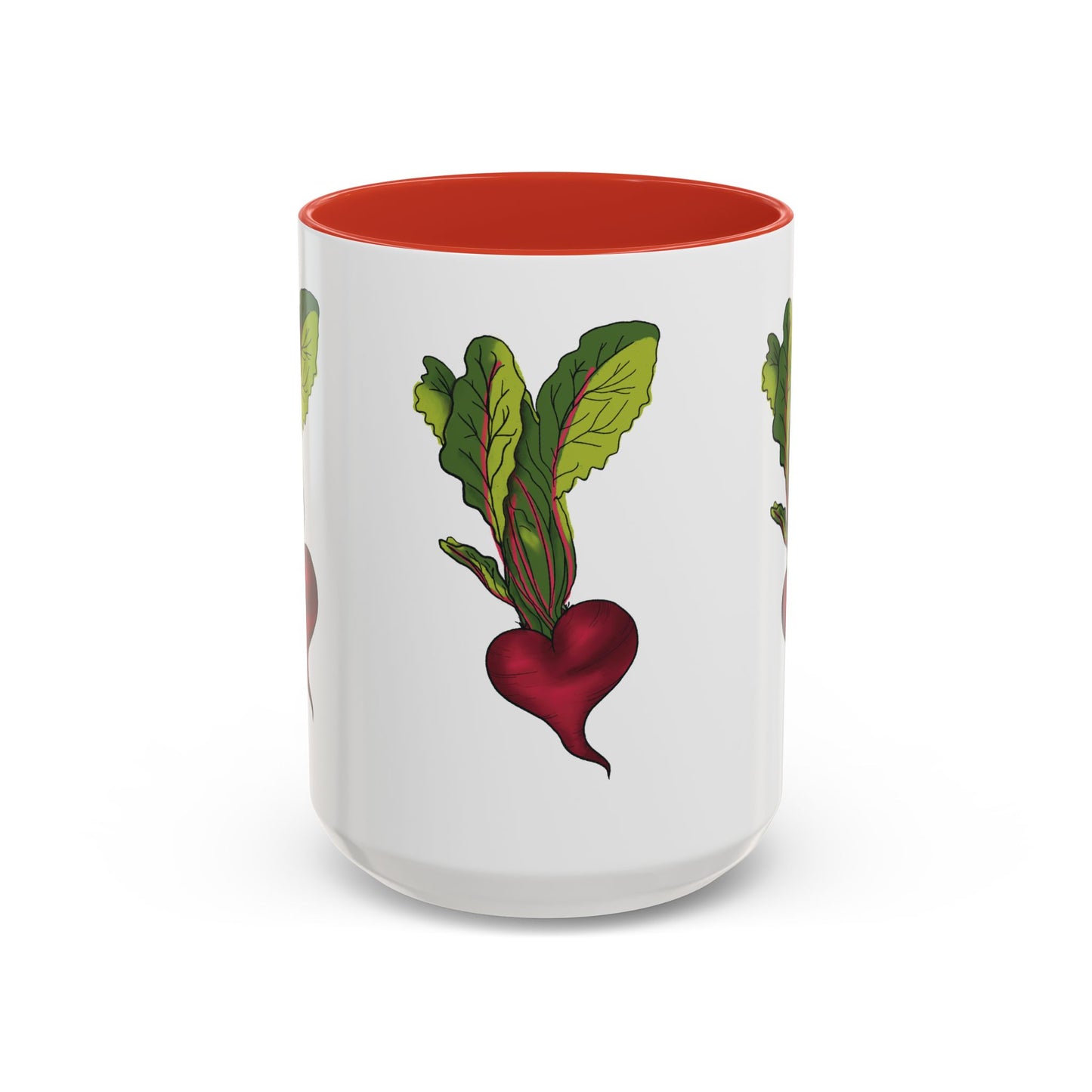 Triple Heart Beet Accent Mug