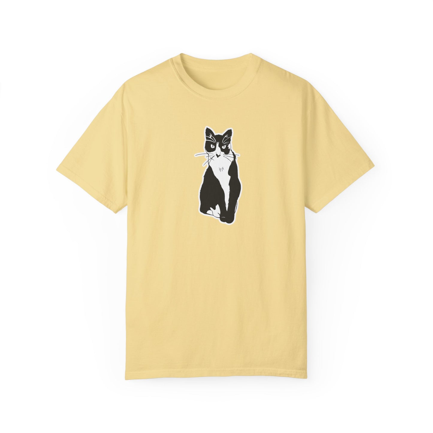 Cat Tee (Sticker Style Cat) - Cat Drawing Shirt