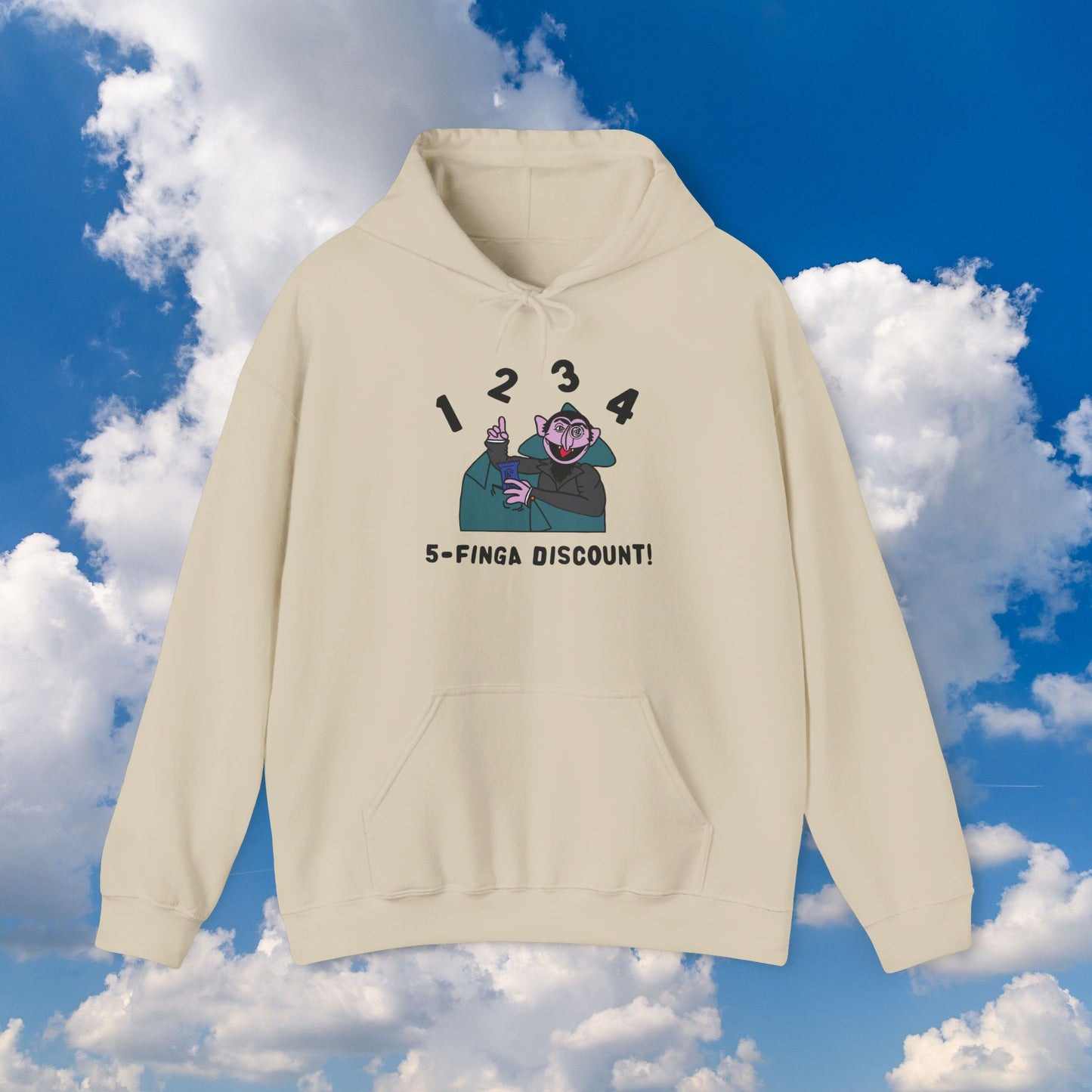 Five Finger Discount Hoodie - Sesame Street The Count Parody Hooded Sweatshirt
