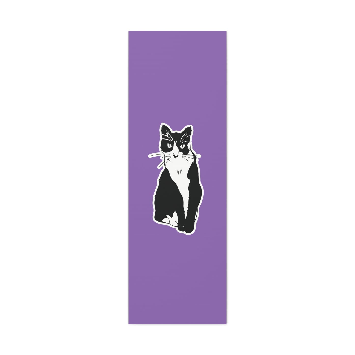 Cat Canvas on Light Purple (Sticker Style Cat) - Cat Drawing Art