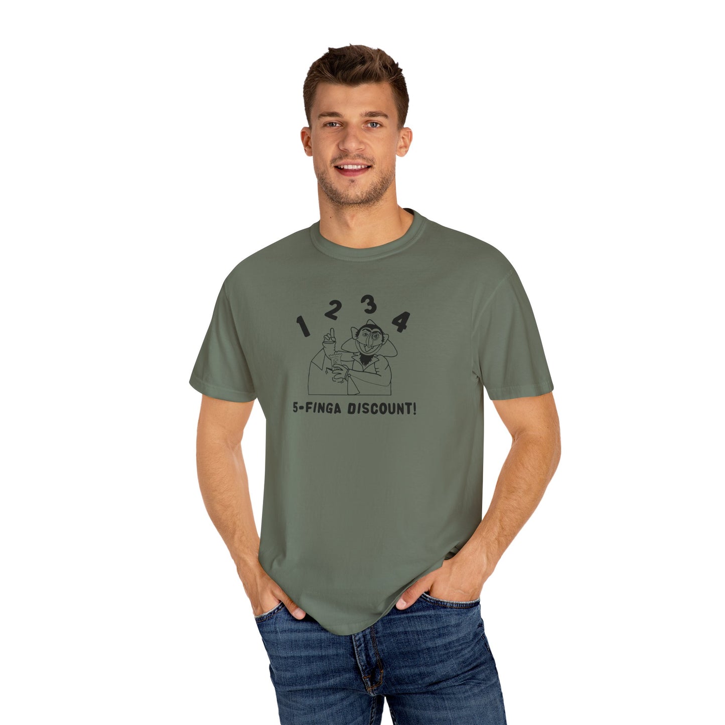 Five Finger Discount Outline Tee - Sesame Street The Count Parody Shirt