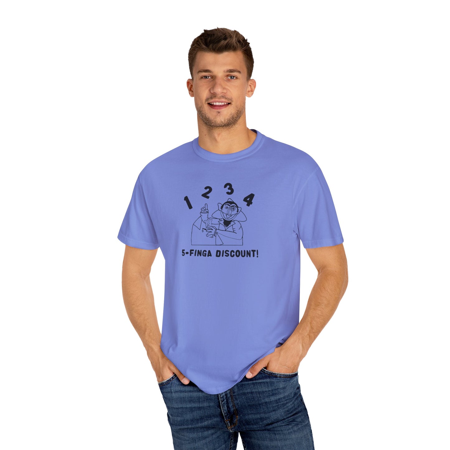 Five Finger Discount Outline Tee - Sesame Street The Count Parody Shirt