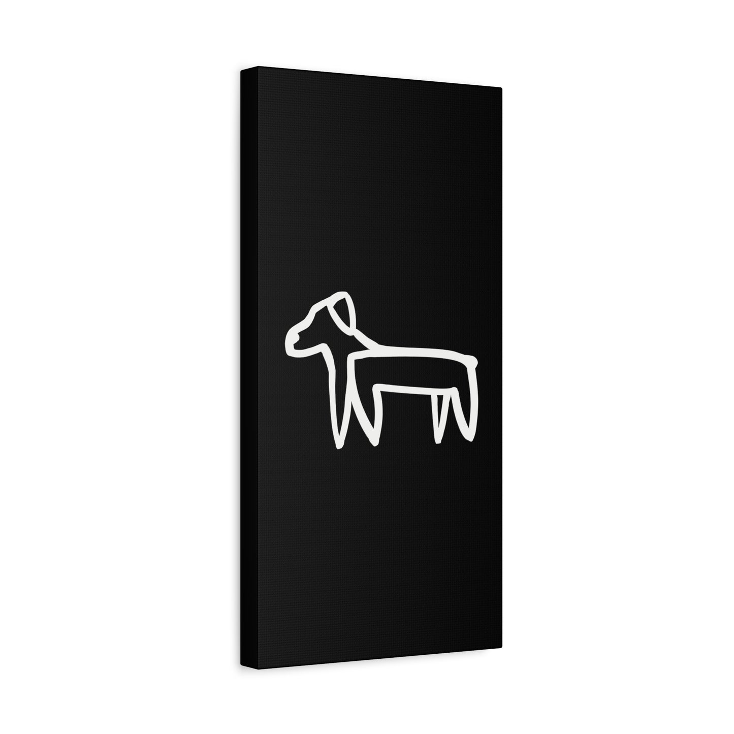 Dog Canvas Print on Black (Transparent Style White Dog) - Dog Art Print