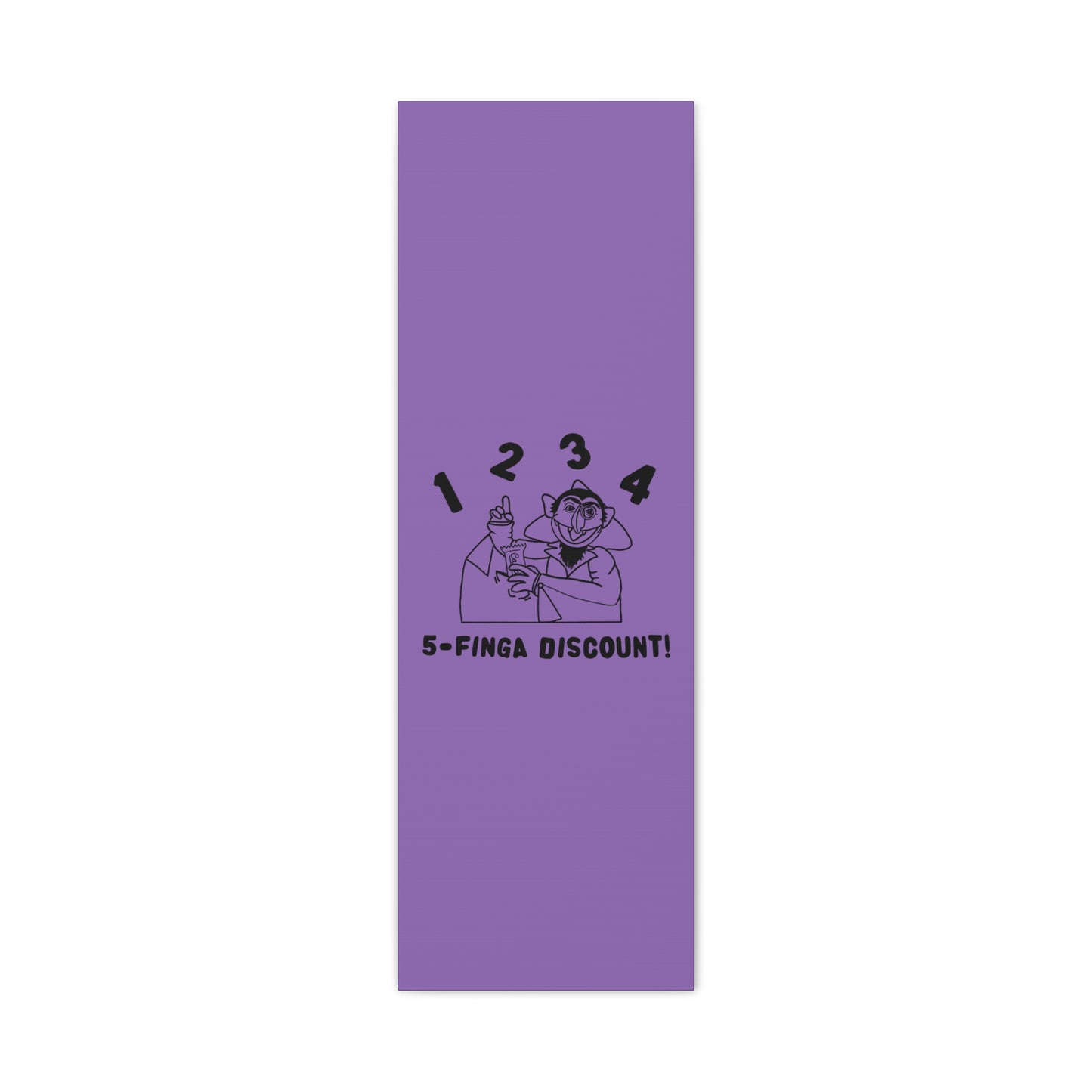 Five Finger Discount Outline Canvas Print Light Purple - Sesame Street The Count Parody Art Print