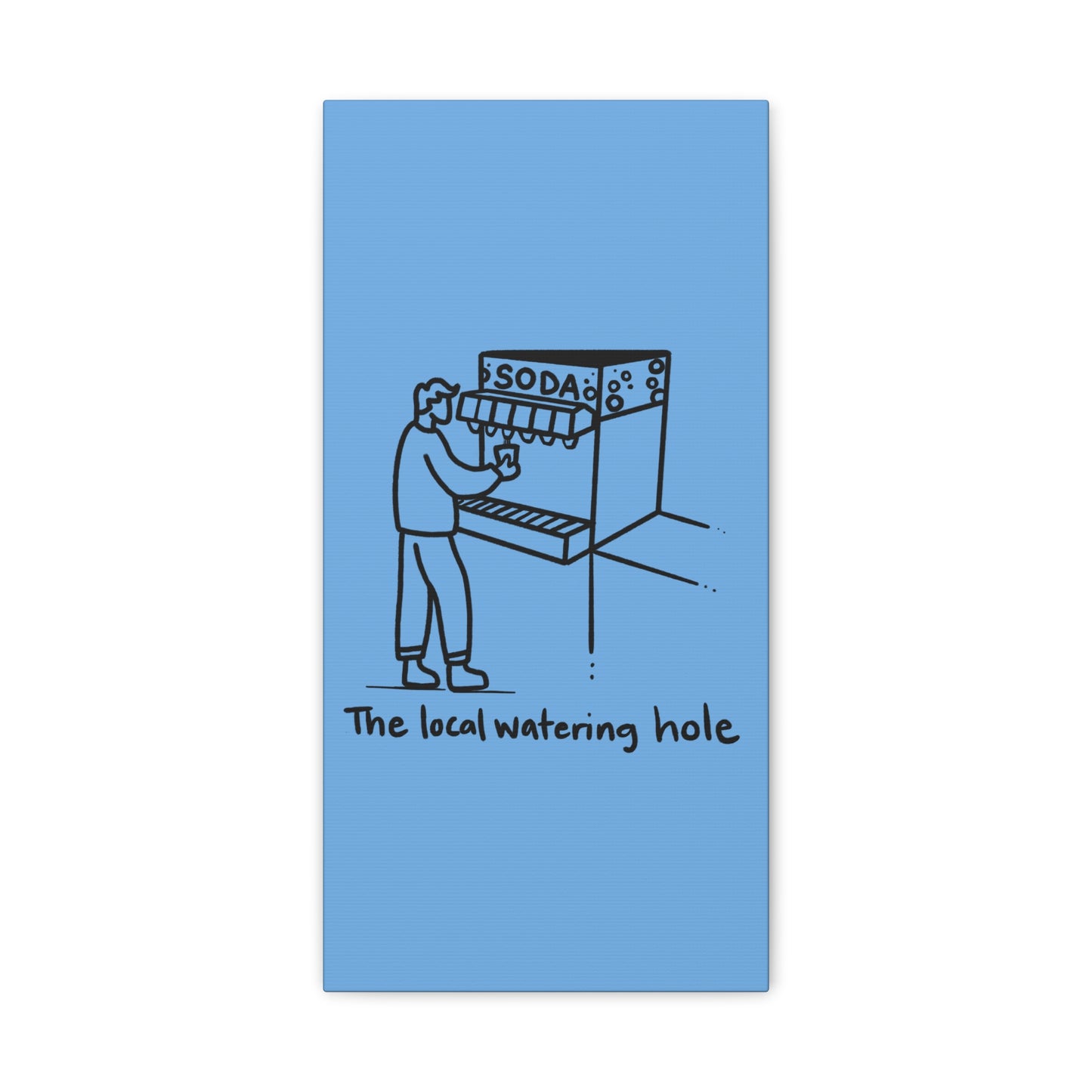 Local Watering Hole Canvas Print - Blue