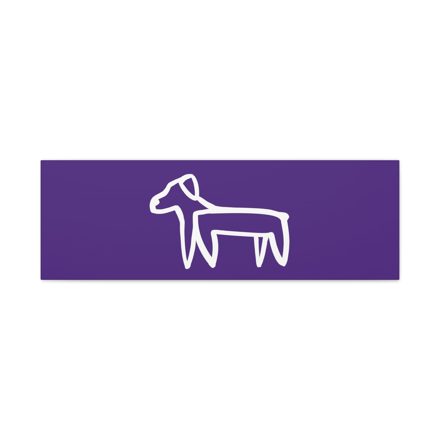 Dog Canvas Print on Purple (Transparent Style White Dog) - Dog Art Print