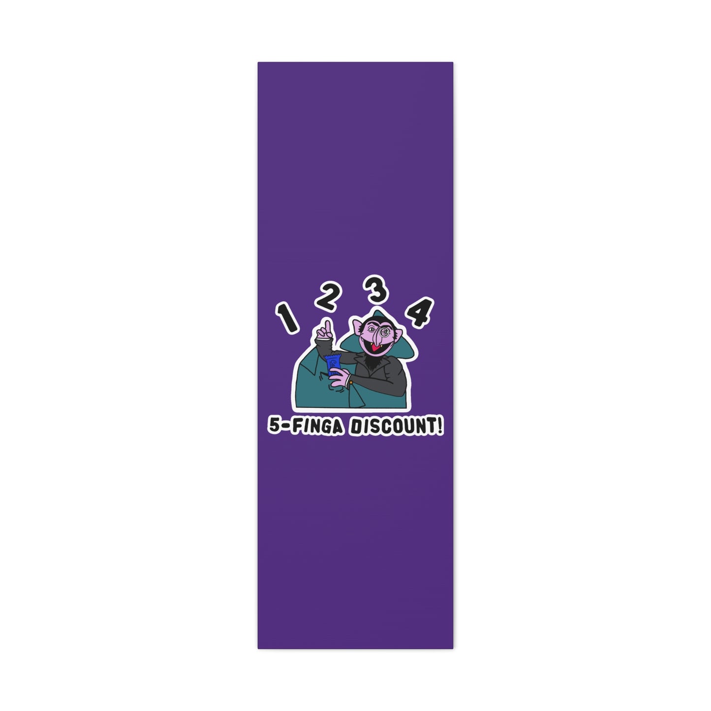 Five Finger Discount Canvas Print Light Purple - Sesame Street The Count Parody Art Print