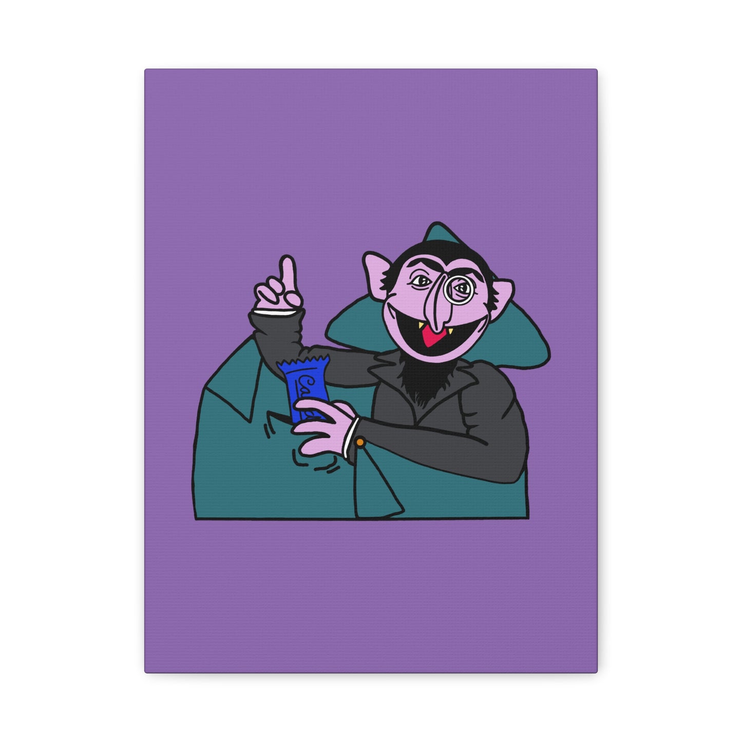 The Count Stealing Candy Canvas Print Light Purple - Sesame Street The Count Canvas Art