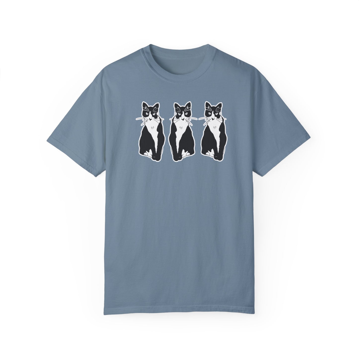 Cat x3 Tee (Sticker Style Cat) - Cat Drawing Shirt
