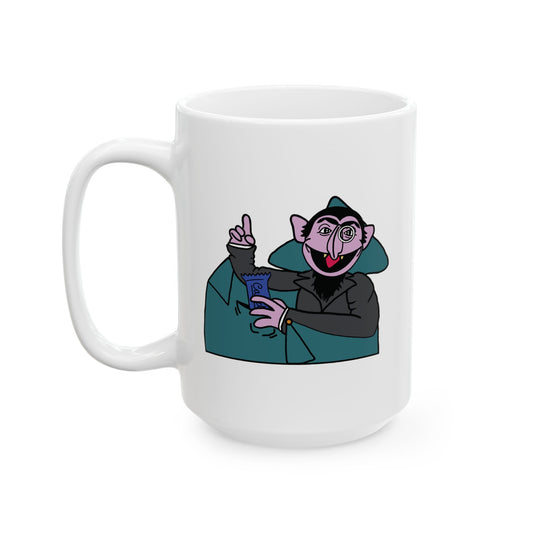 The Count Stealing Candy Mug - Sesame Street The Count Parody Coffe Mug