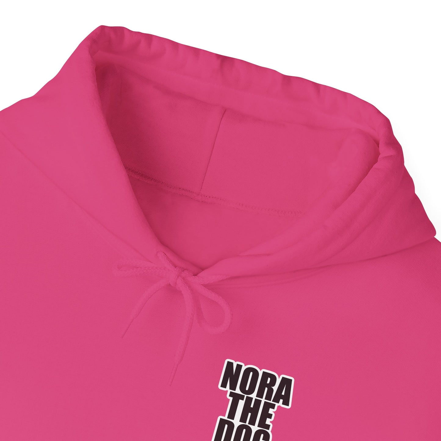 Nora the Dog Heart Hoodie Back Design (Sticker Style Nora) - Nora Hooded Sweatshirt