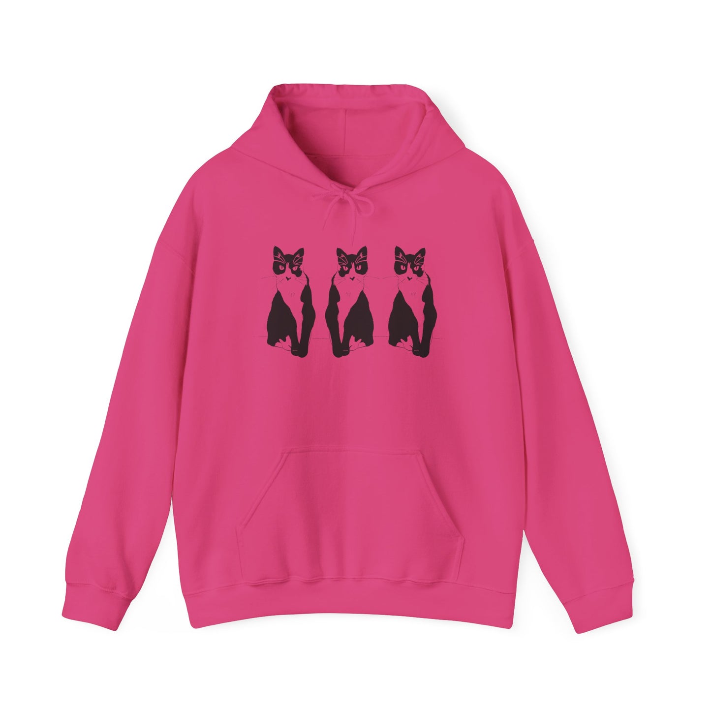 Cat x3 Hoodie (Transparent Style Cat) - Cat Hooded Sweatshirt