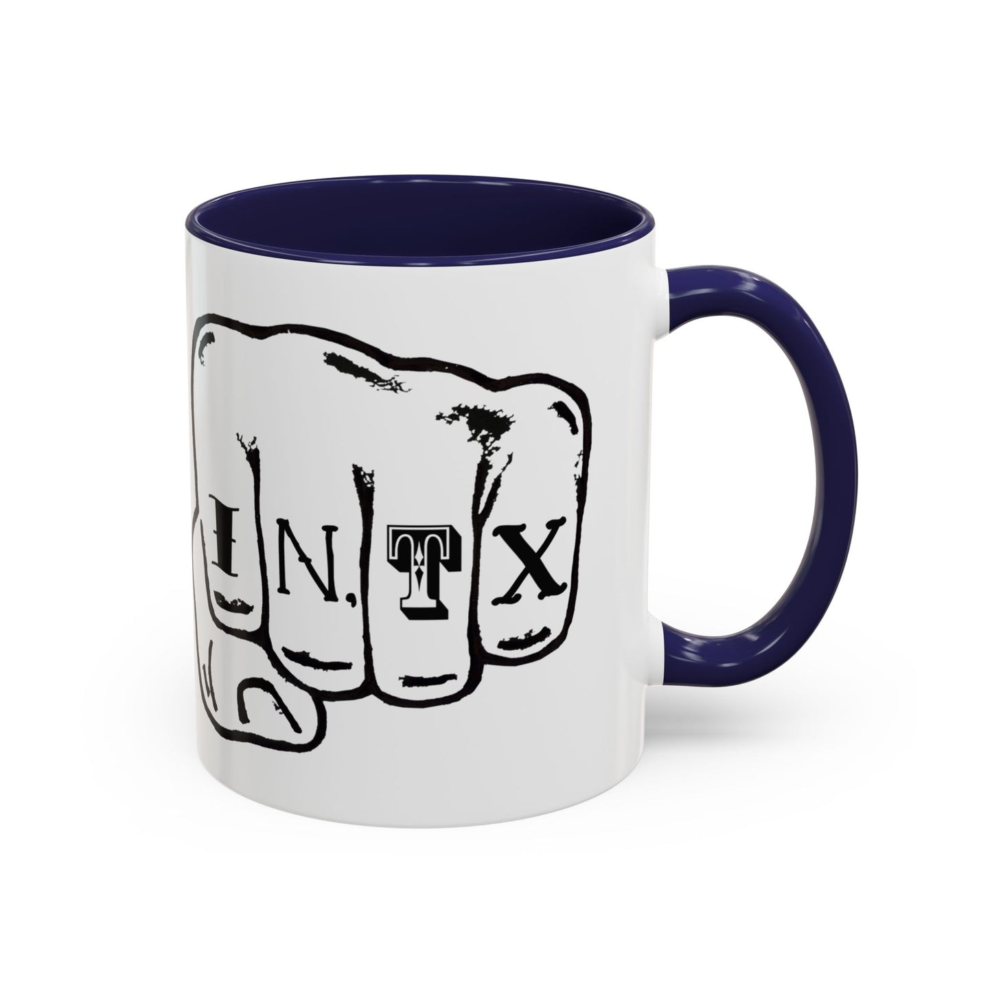 Austin Knuckle Tats Tattooed Fists Accent Mug Giant Fists Edition