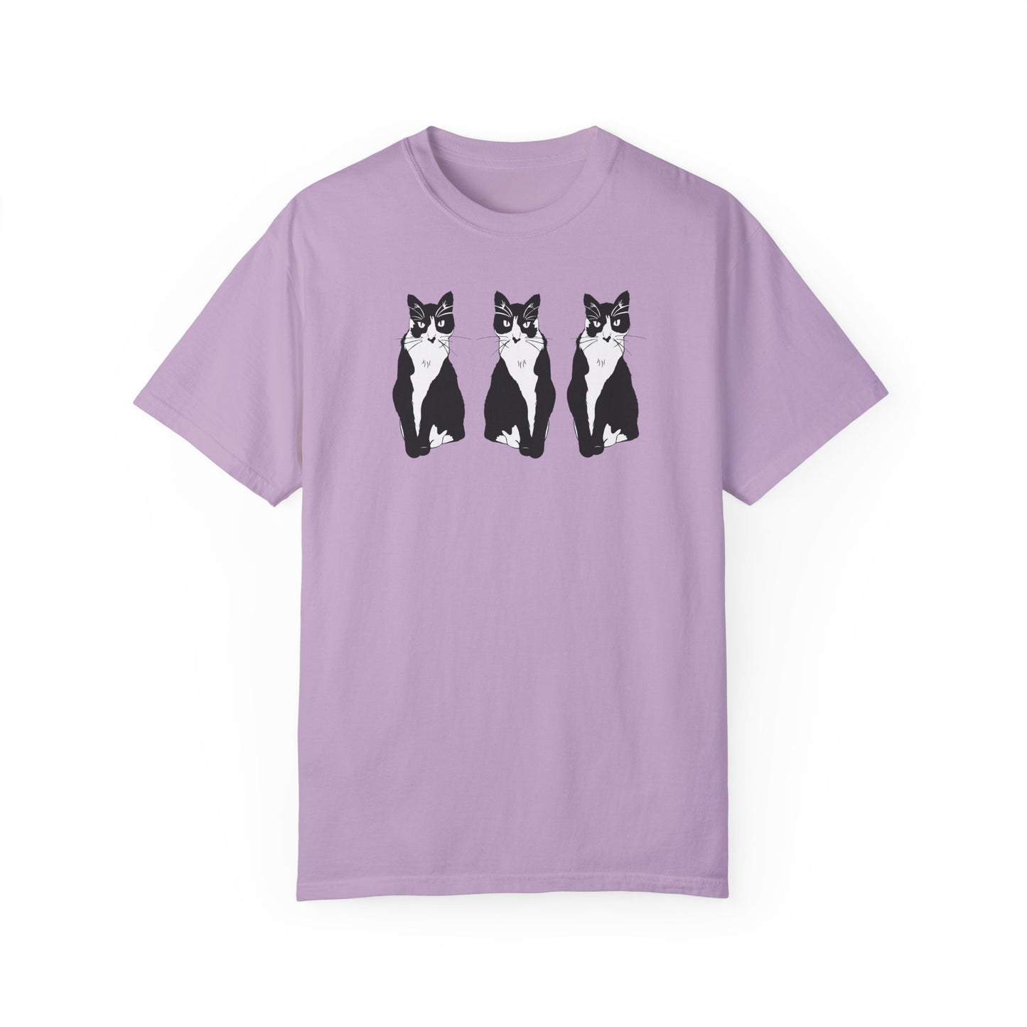 Cat x3 Tee (B&W Style Cat) - Cat Drawing Shirt
