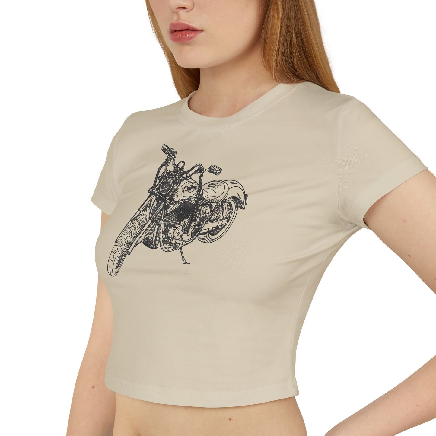 Harley Motorcycle Sketch Baby Tee