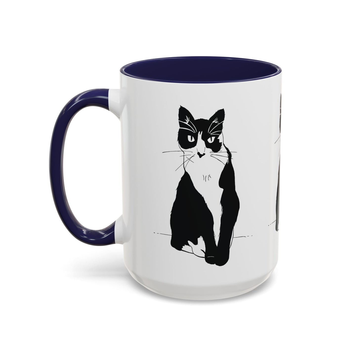 Three Cats Accent Mug (Transparent Style Cat) - Three Cats Edition Cat Mug