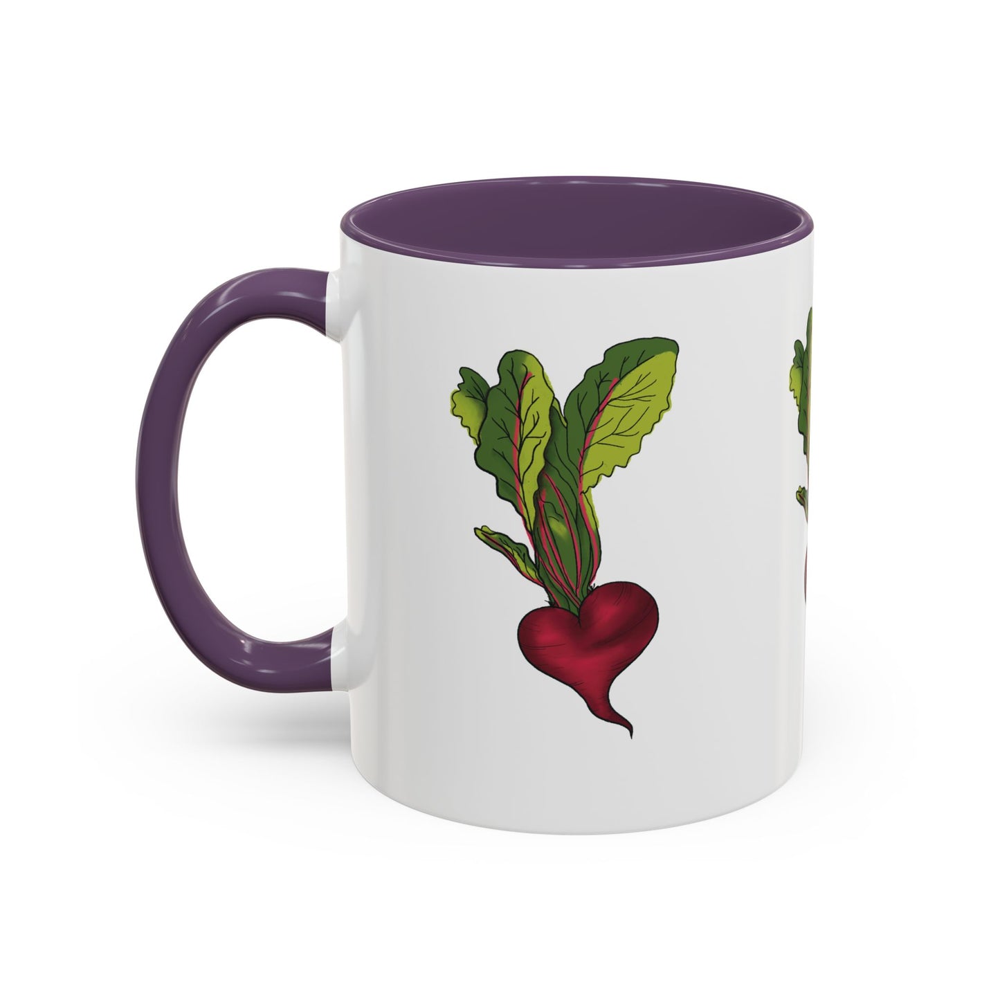 Triple Heart Beet Accent Mug