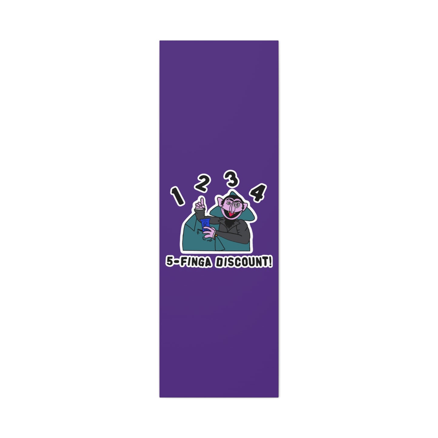 Five Finger Discount Canvas Print Light Purple - Sesame Street The Count Parody Art Print