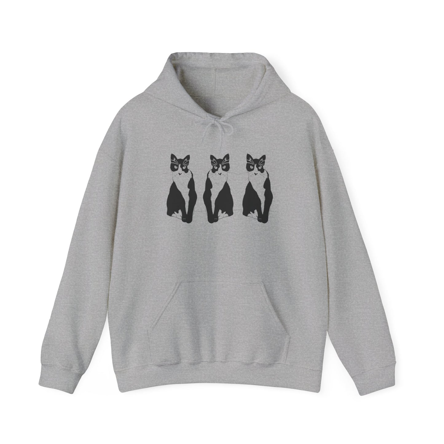 Cat x3 Hoodie (Transparent Style Cat) - Cat Hooded Sweatshirt