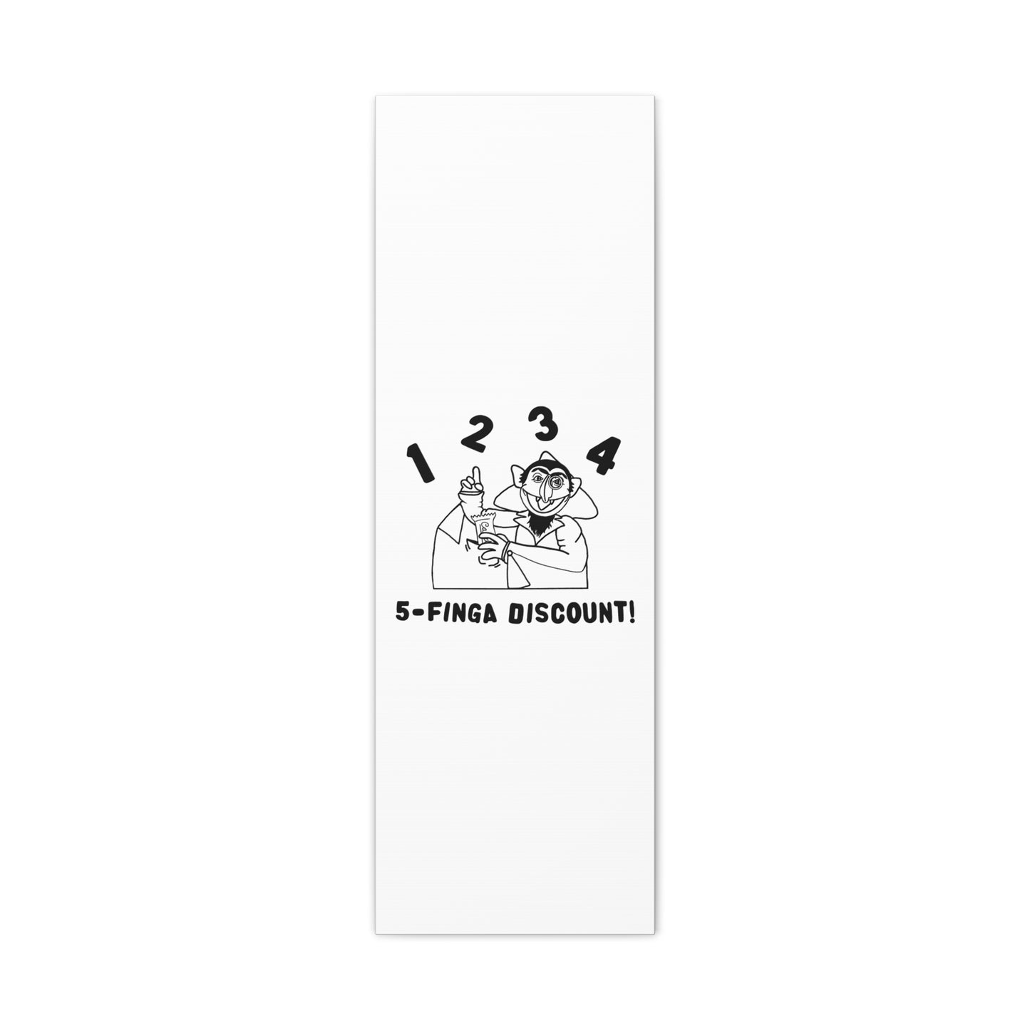 Five Finger Discount Outline Canvas Print White - Sesame Street The Count Parody Art Print