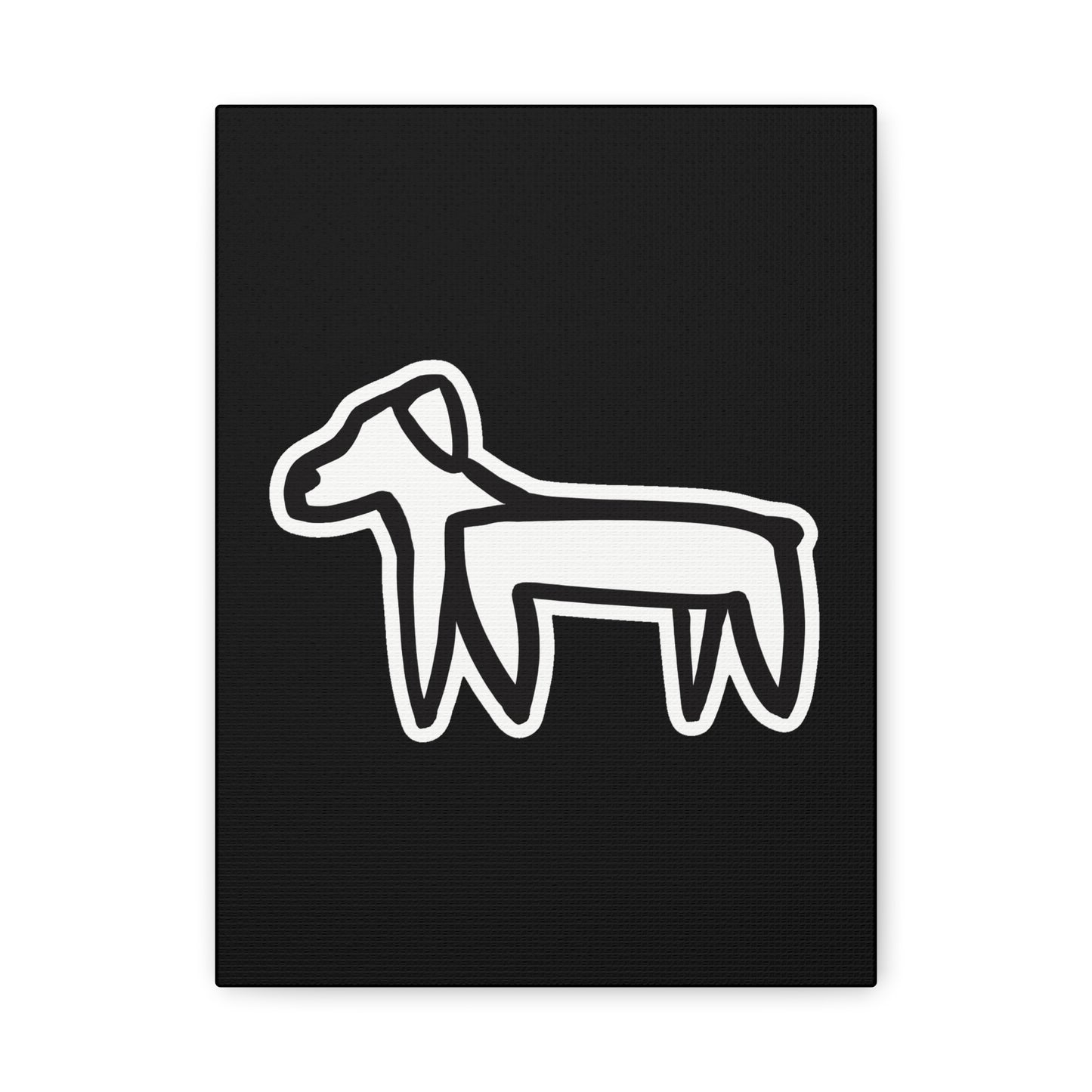 Dog Canvas Print on Black (Sticker Style Dog) - Dog Art Print