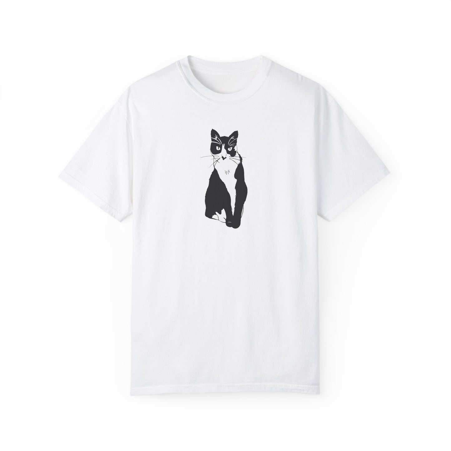 Cat Tee (B&W Style Cat) - Cat Drawing Shirt
