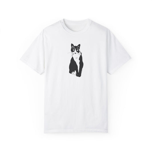 Cat Tee (B&W Style Cat) - Cat Drawing Shirt