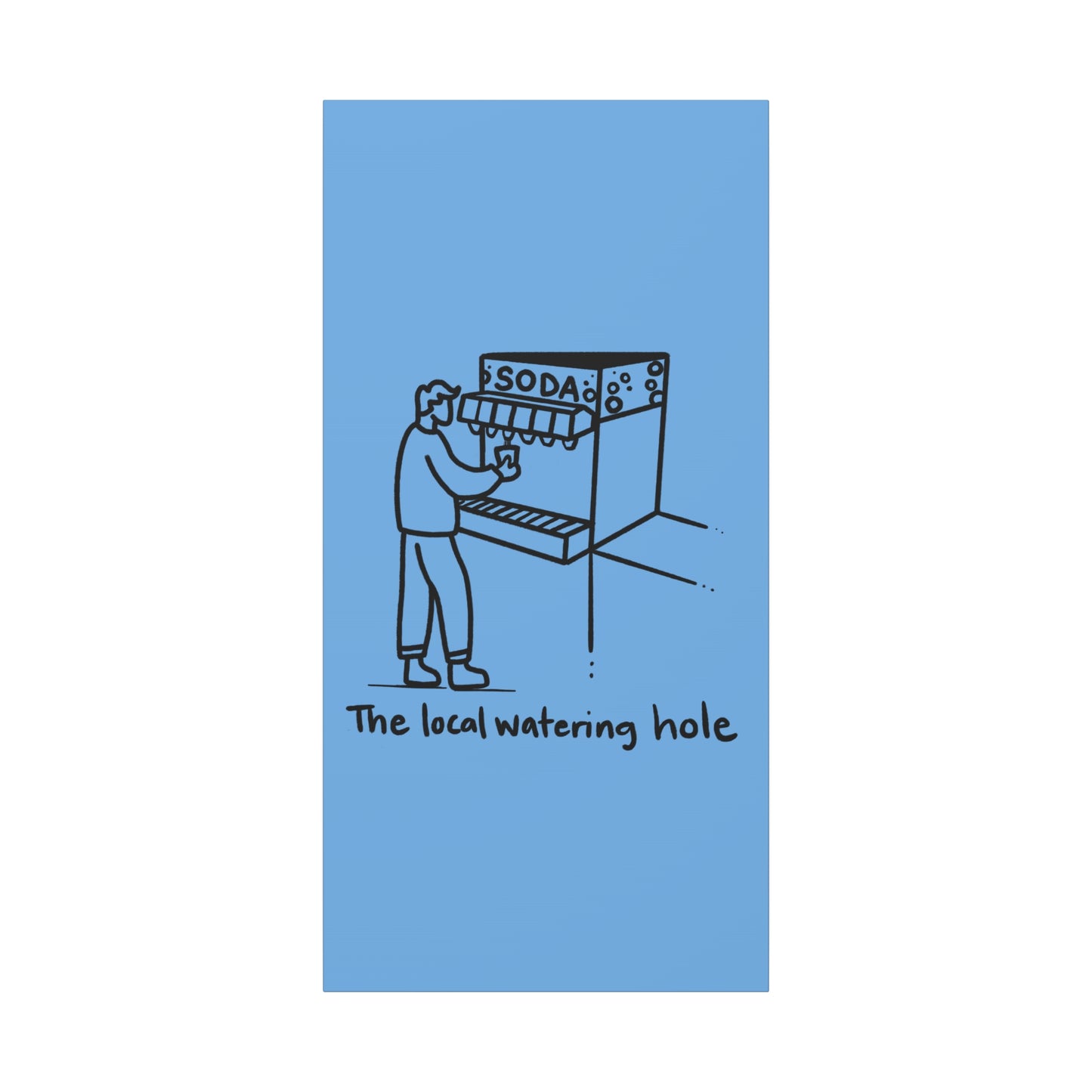 Local Watering Hole Canvas Print - Blue