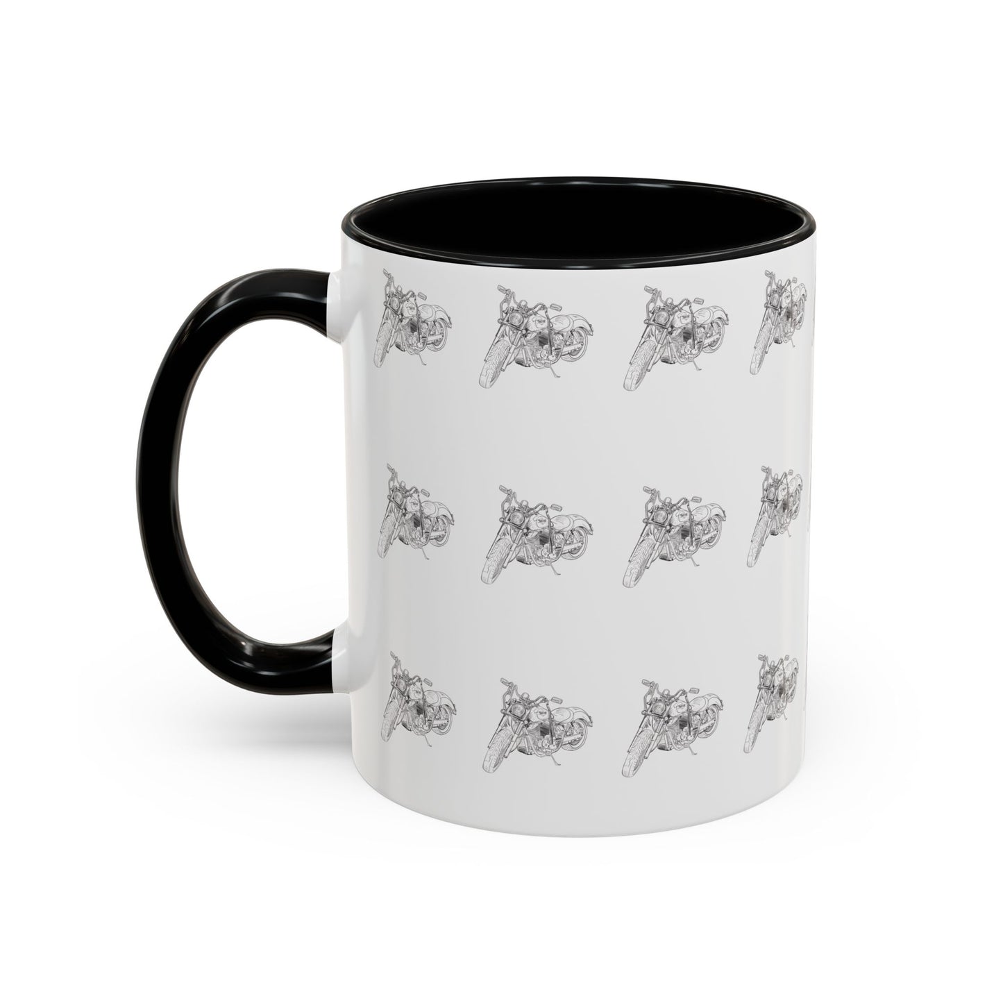 Motorcycle Pattern Coffee Mug - Harley Drawing Mug