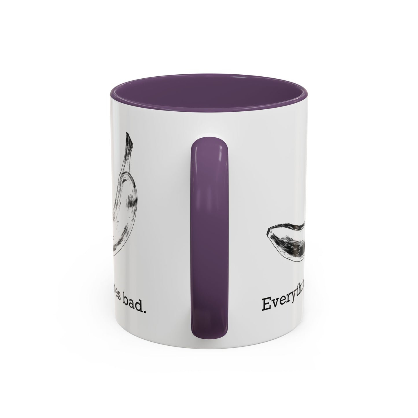 Everything Goes Bad Rotting Banana B&W Accent Mug