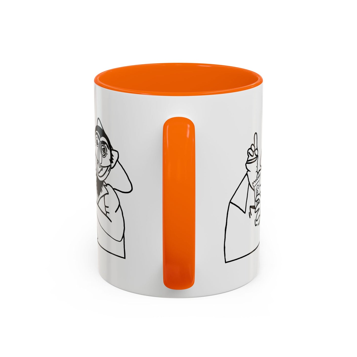 The Count Stealing Candy Outline Accent Mug - Sesame Street The Count Parody Coffee Mug