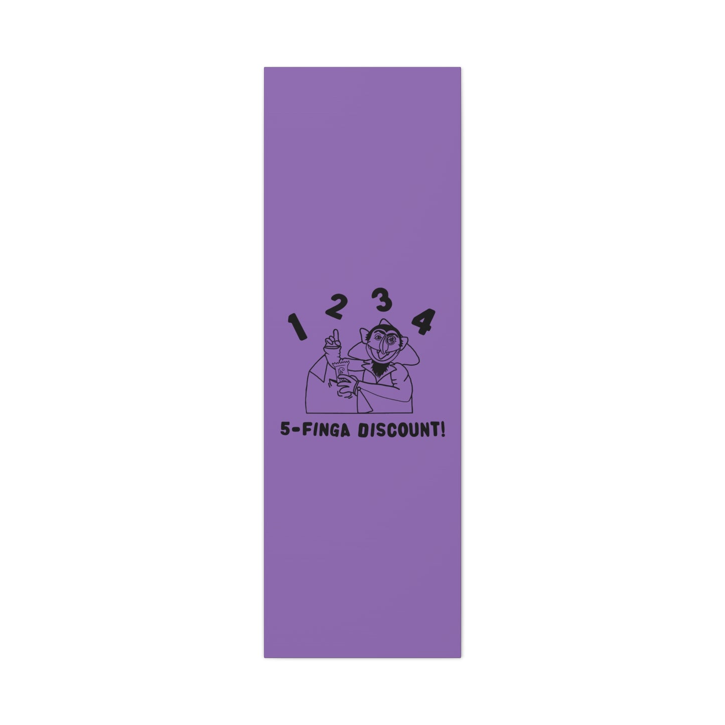 Five Finger Discount Outline Canvas Print Light Purple - Sesame Street The Count Parody Art Print