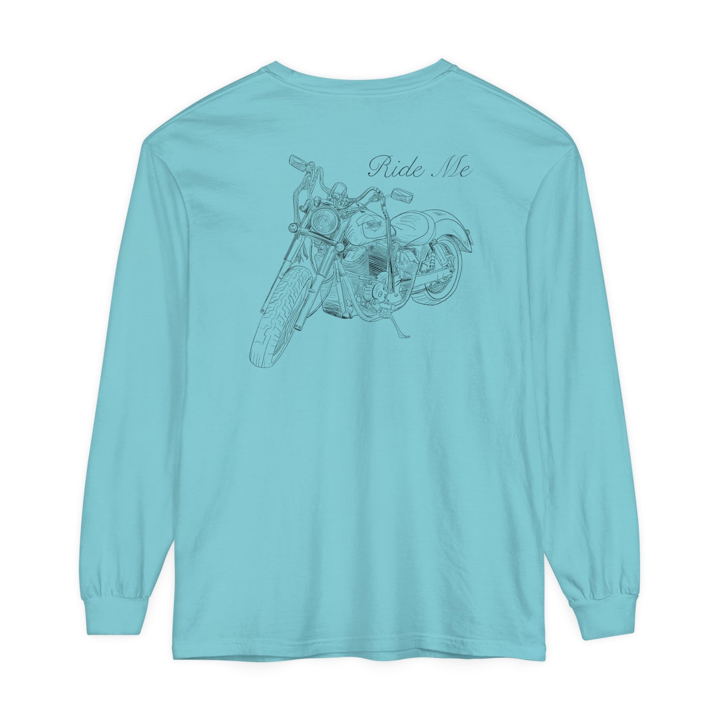Ride Me Motorcycle Long Sleeve Tee Back Design
